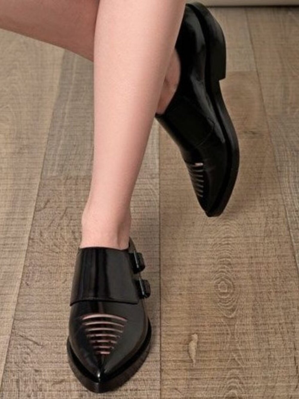 3.1 Phillip Lim leather monk strap ladder cutout loafers black women's size 37